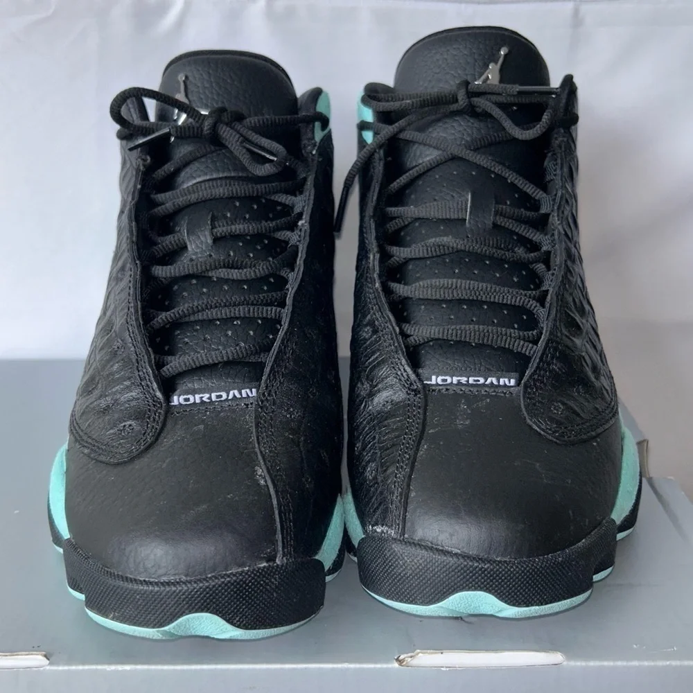Jordan Retro 13 Sneaker Retro Island Green High Top Faux Croc Leather Suede Shoe
